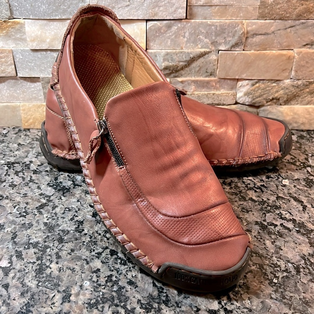 Caoutcholic leather driving European loafer 47